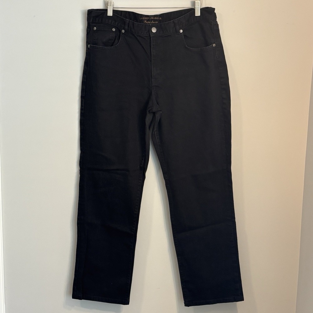 Lauren Ralph Lauren LRL Womens‎ Jeans Black Modern Slim Size 16 Straight Classic